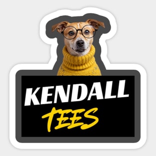 Cute dog with glasses and yellow turtleneck Sticker